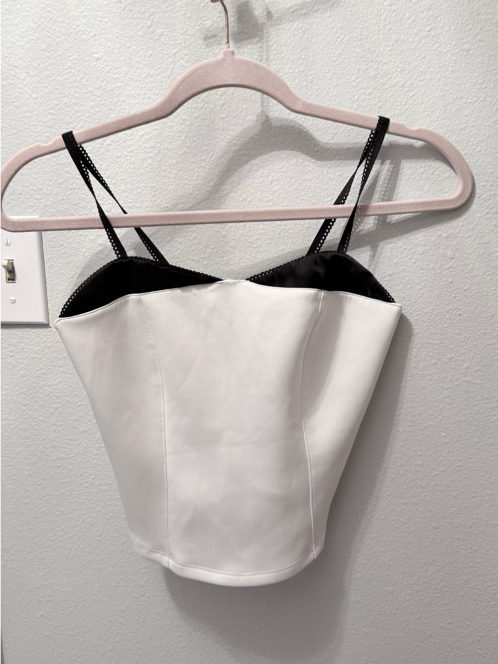 Steve Madden White Bustier with Black Trim
